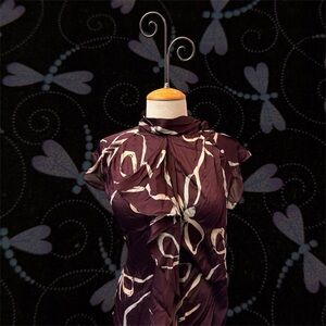Ann Taylor Burgundy Satin Blouse